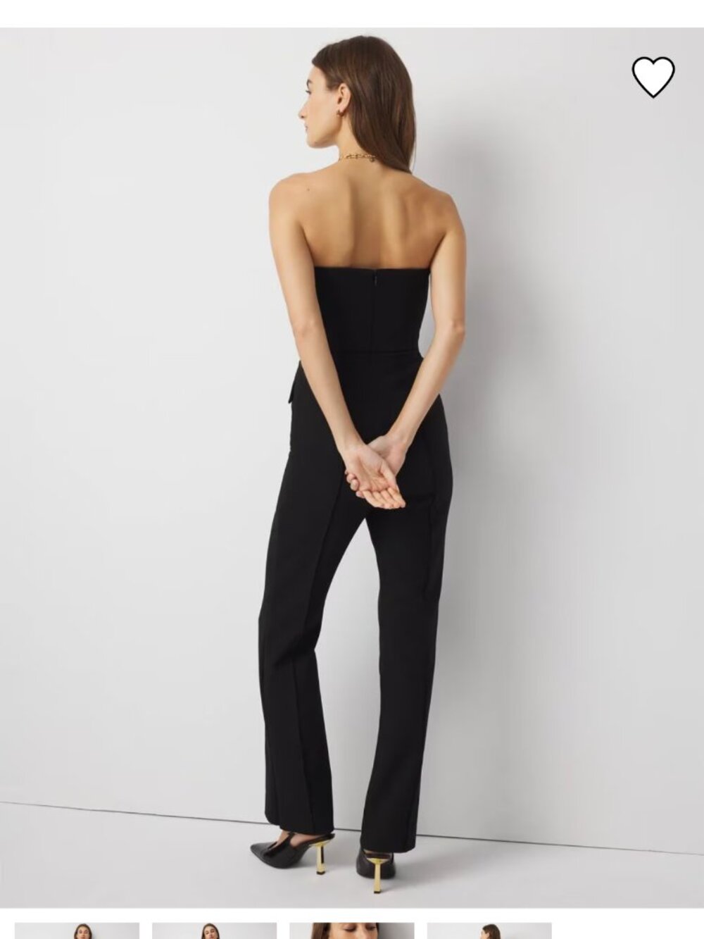 White House Black Market Black Strapless Double-Breasted Jumpsuit - Picture 3 of 3